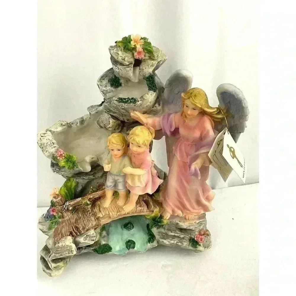 Montefiori Collection Figurine Angel Guarding Children Religious‎ Water Fountain - Picture 6 of 16